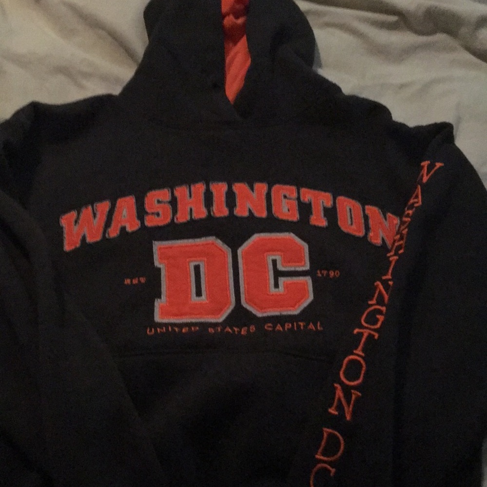 dark grey sweatshirt from Washington DC